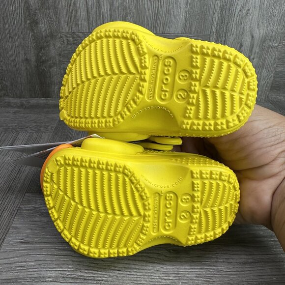 CROCS Infant size 2/3 Littles IAM Rubber Ducky Yellow Clogs - Picture 7 of 9